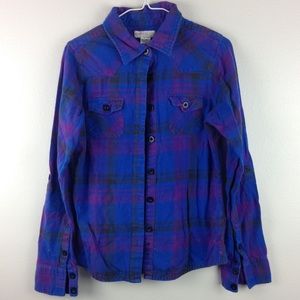 ❄️O'Neill Purple Plaid Woman's Long Sleeve Shirt